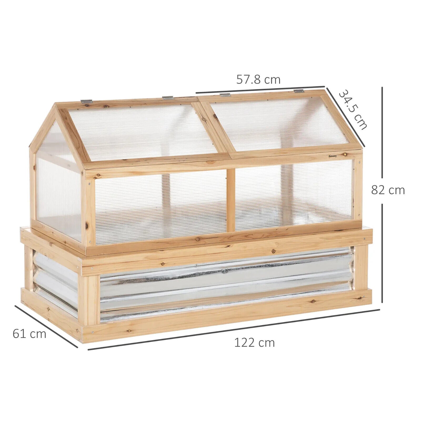 Raised Garden Bed Kit with Greenhouse Wooden Cold Frame Planter Box Outdoor Use - Home and Garden Furniture Shop - #rustic - furniture#