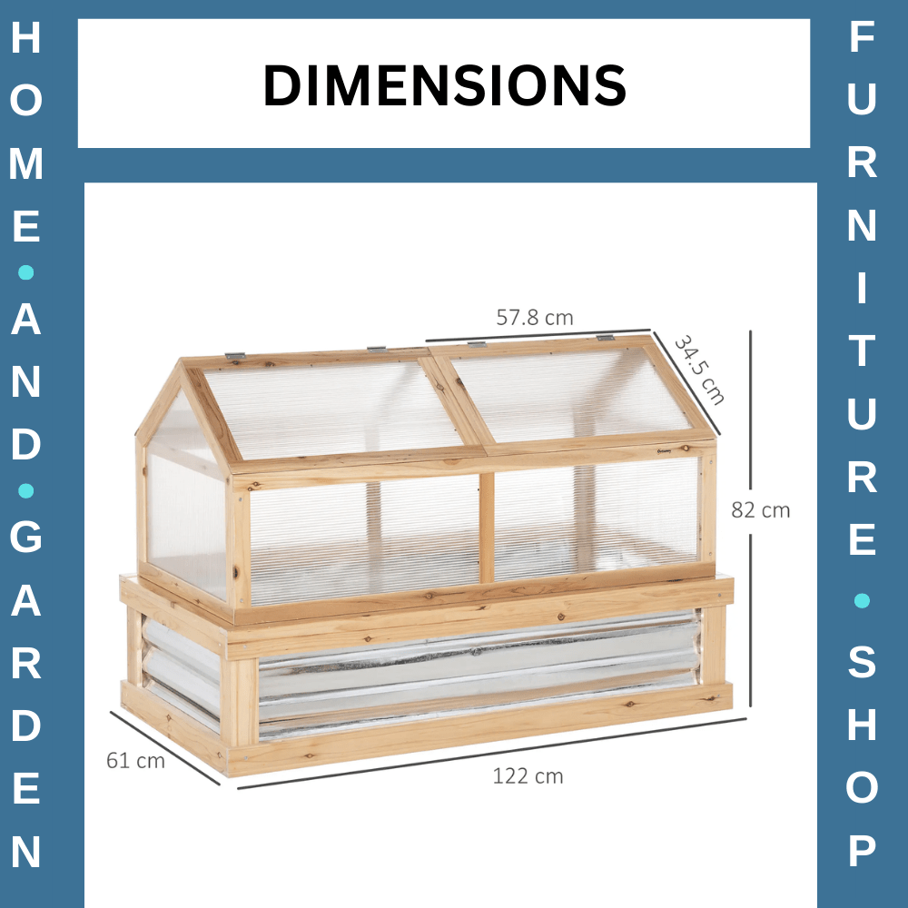 Raised Garden Bed Kit with Greenhouse Wooden Cold Frame Planter Box Outdoor Use - Home and Garden Furniture Shop - #rustic - furniture#