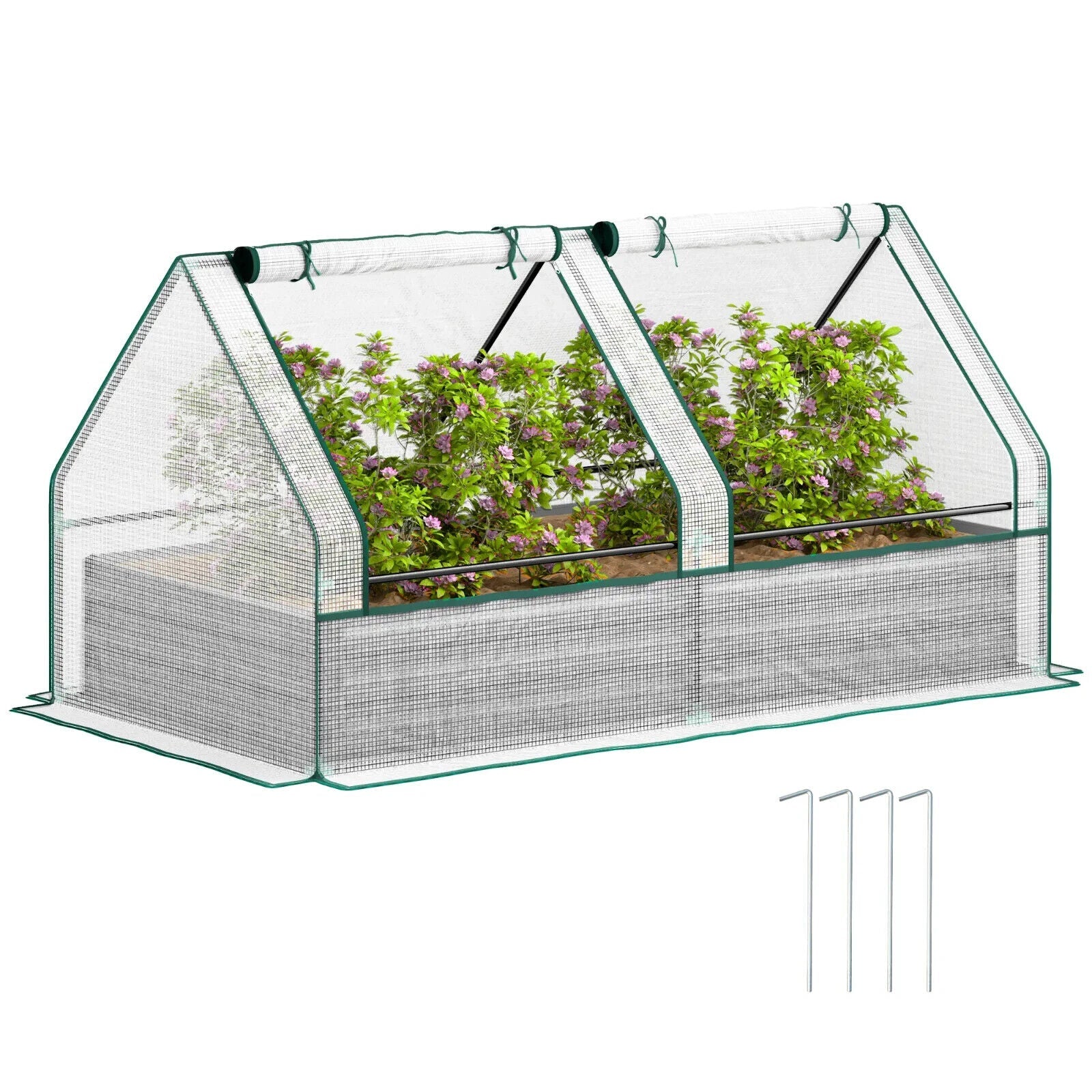 Raised Garden Bed Planter Box 185Lx95Wx92Hcm w/Greenhouse for Herbs &Vegetables - Home and Garden Furniture Shop - #rustic - furniture#