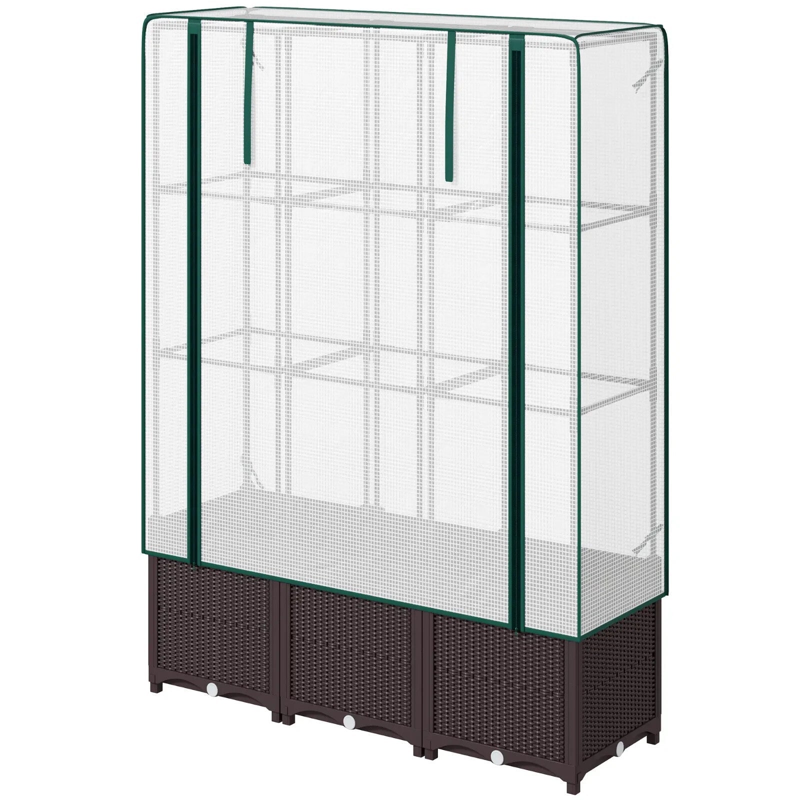 Raised Garden Bed, Trellis Plastic Planter Box with Drainage for Climbing Plants - Home and Garden Furniture Shop - rustic - furniture