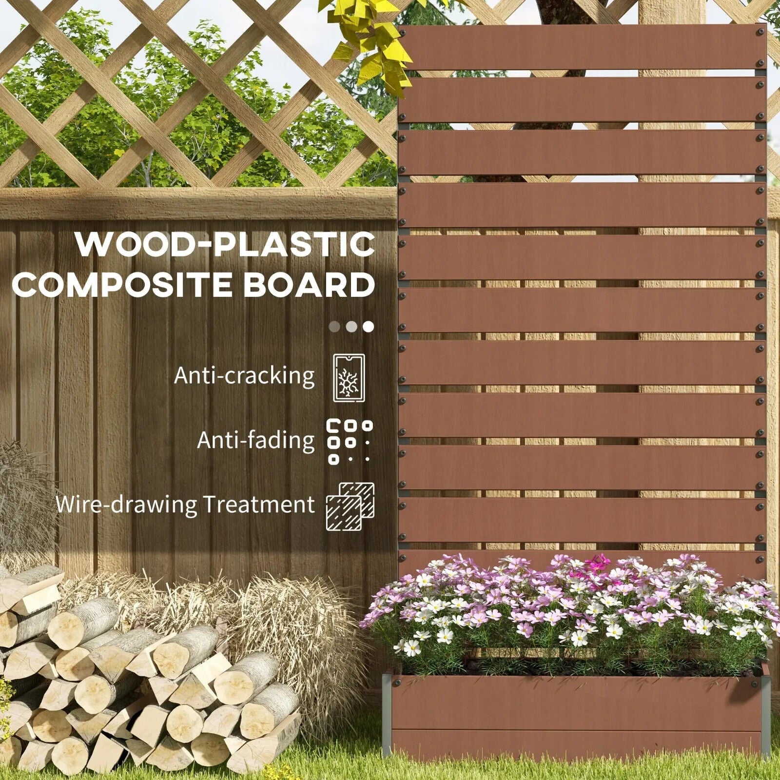 Raised Garden Planter Box w/ Trellis and Drainage Gap for Climbing Plants Vines - Home and Garden Furniture Shop - #rustic - furniture#