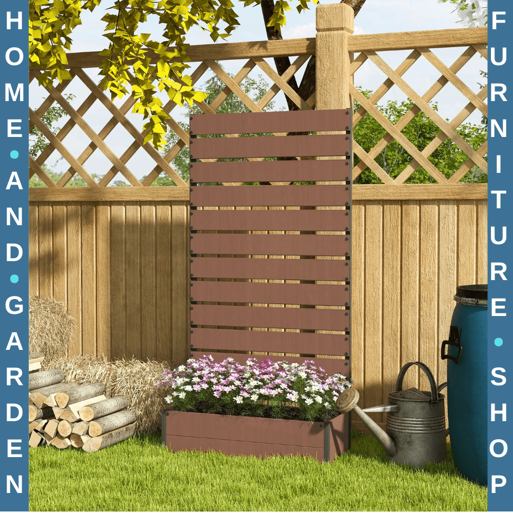 Raised Garden Planter Box w/ Trellis and Drainage Gap for Climbing Plants Vines - Home and Garden Furniture Shop - #rustic - furniture#