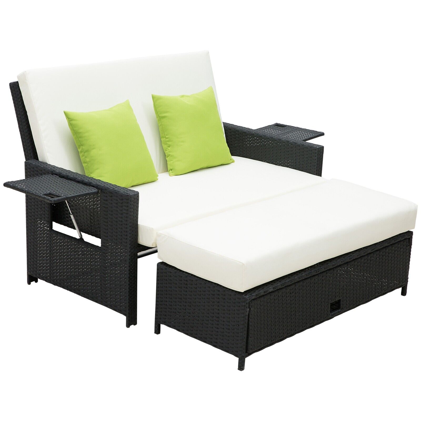 Rattan 2 Seater Sofa Sun Lounger Day Bed for Garden Patio Conservatory Relaxing - Home and Garden Furniture Shop - #rustic - furniture#