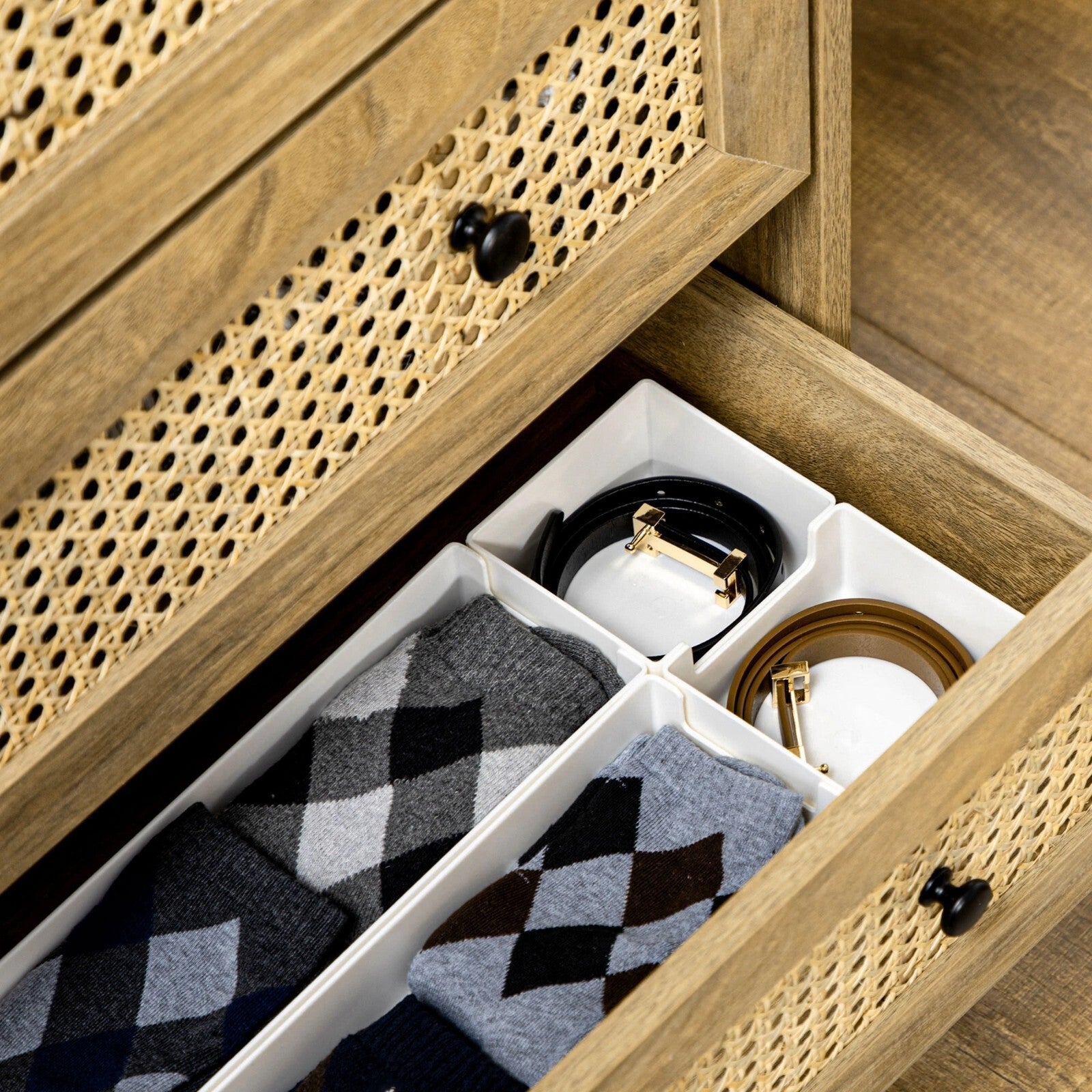 Rattan Chest of Drawers 4 Drawer Dresser Storage Cabinet Unit Bedroom Wood Style - Home and Garden Furniture Shop - rustic - furniture