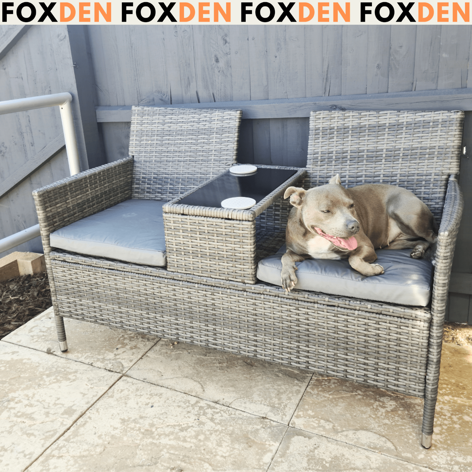 Rattan Companion Bench Set Patio Garden Furniture Love Seat Sofa Table Chair Set - Home and Garden Furniture Shop - rustic - furniture