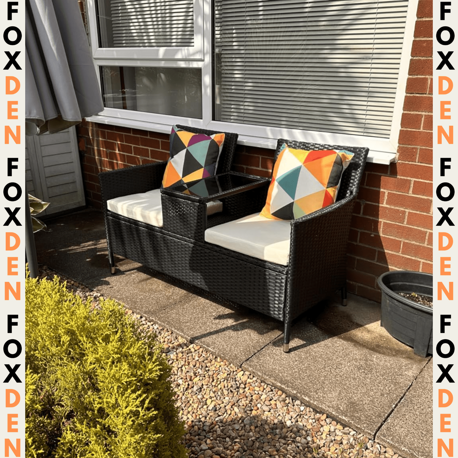 Rattan Companion Bench Set Patio Garden Furniture Love Seat Sofa Table Chair Set - Home and Garden Furniture Shop - rustic - furniture