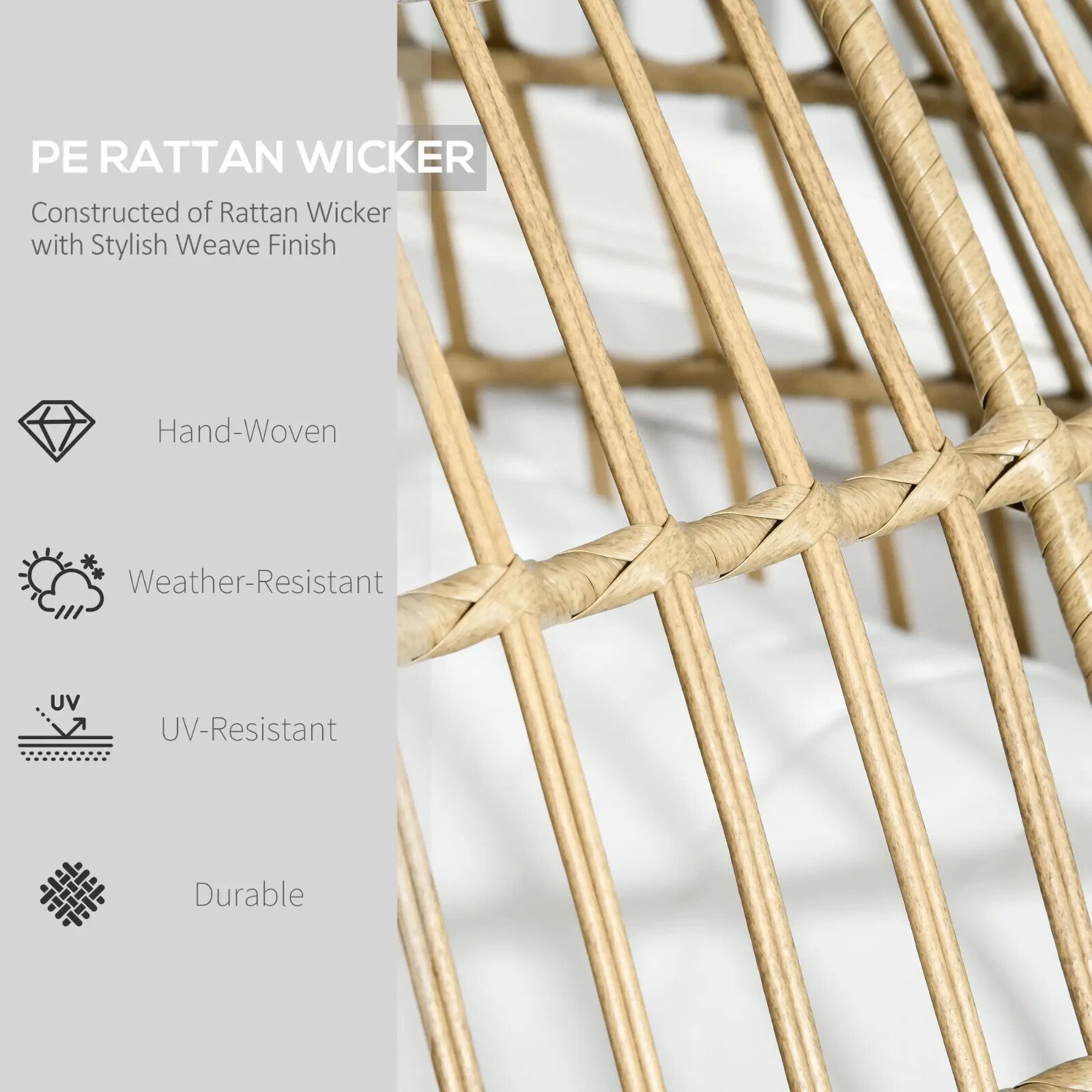 Rattan Egg Chair Outdoor Wicker Teardrop Chair with Cushions for Garden Patio - Home and Garden Furniture Shop - rustic - furniture