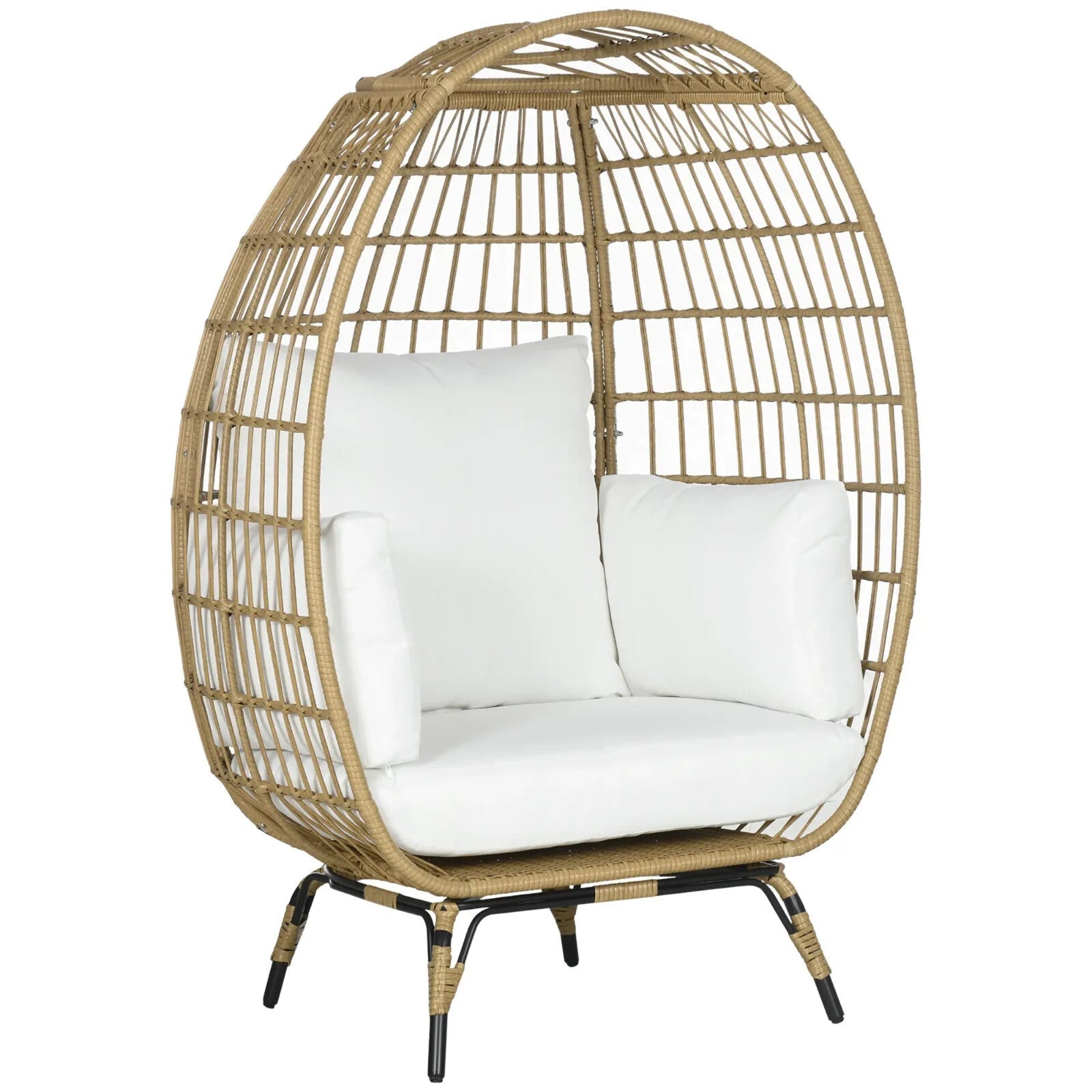 Rattan Egg Chair Outdoor Wicker Teardrop Chair with Cushions for Garden Patio - Home and Garden Furniture Shop - rustic - furniture