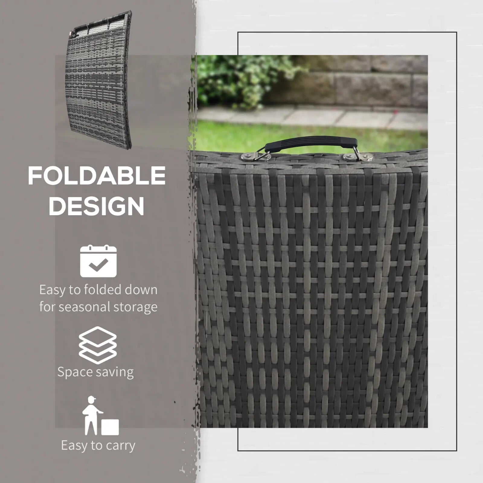 Rattan Folding Outdoor Sun Lounger Chair with Cushion and Pillow for Garden - Home and Garden Furniture Shop - rustic - furniture