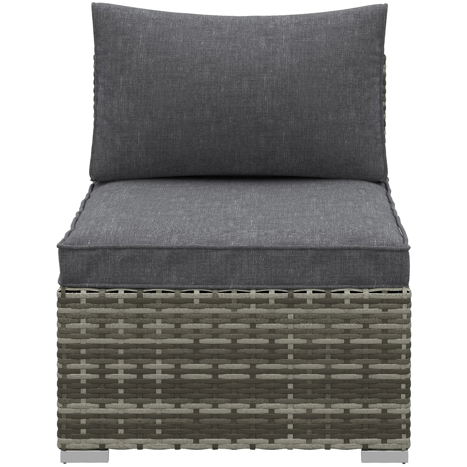 Rattan Garden Armchair Outdoor Single Chair with Cushions – Deep Grey Furniture - Home and Garden Furniture Shop - rustic - furniture