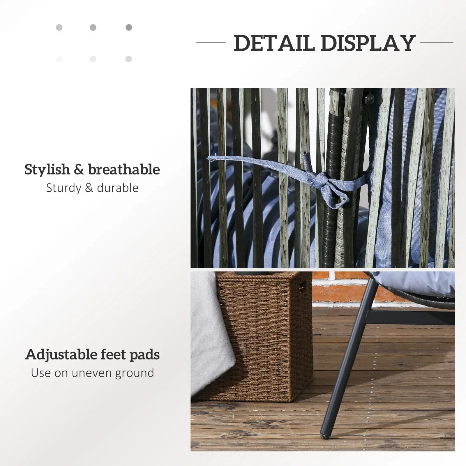 Rattan Garden Egg Leisure Chair with Headrest & Cushion Outdoor Patio Furniture - Home and Garden Furniture Shop - rustic - furniture