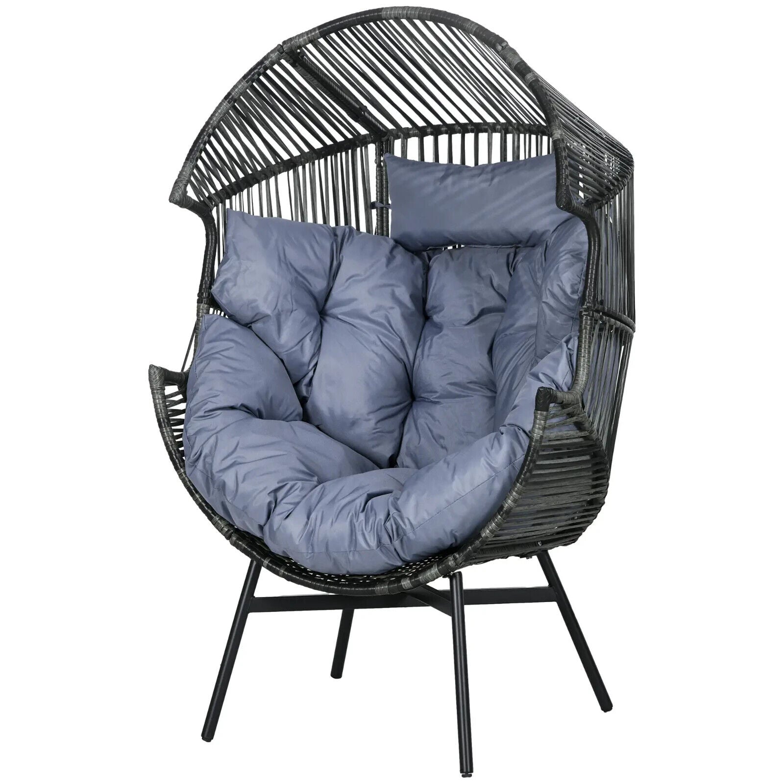 Rattan Garden Egg Leisure Chair with Headrest & Cushion Outdoor Patio Furniture - Home and Garden Furniture Shop - #rustic - furniture#