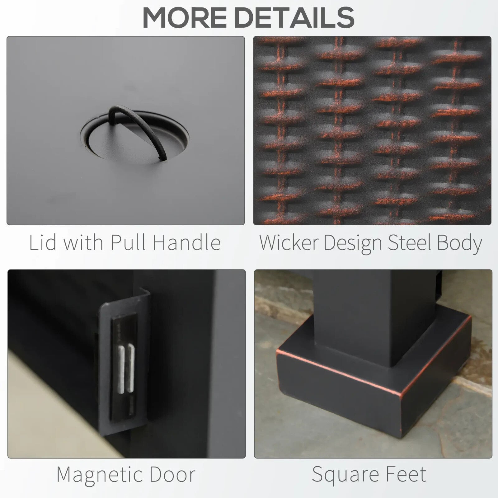 Rattan Garden Firepit Table Smokeless Firepit Patio Heater Gas Fire Glass Top - Home and Garden Furniture Shop - rustic - furniture