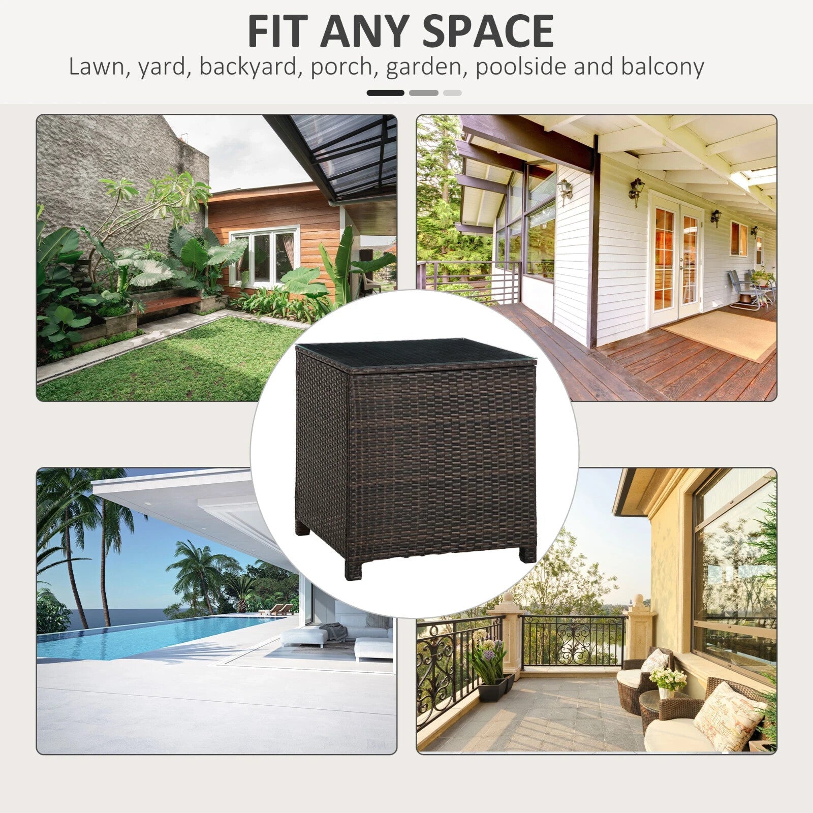 Rattan Garden Side Table Outdoor Patio Coffee Table Small Weatherproof Furniture - Home and Garden Furniture Shop - rustic - furniture