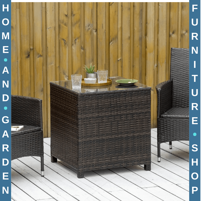 Rattan Garden Side Table Outdoor Patio Coffee Table Small Weatherproof Furniture - Home and Garden Furniture Shop - rustic - furniture