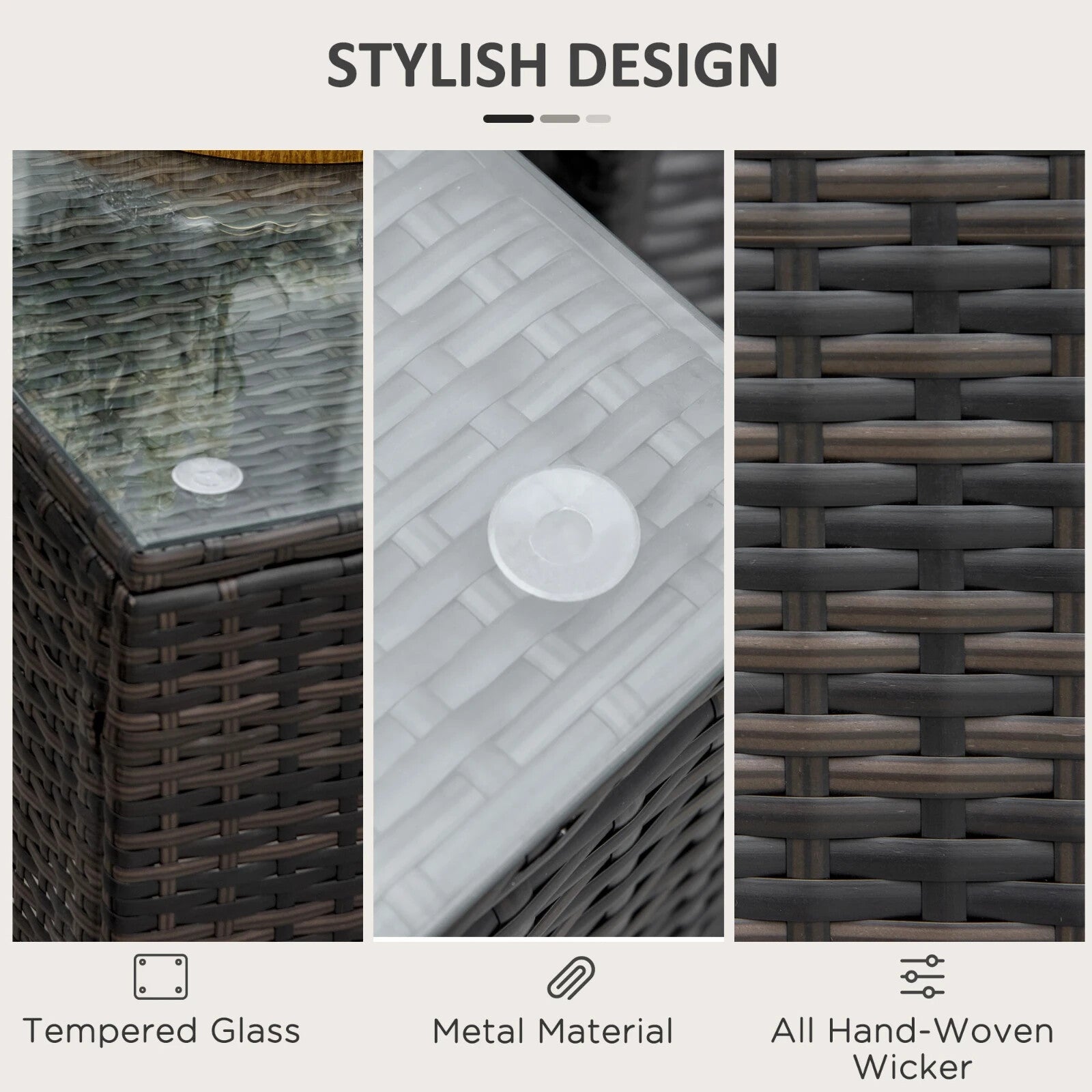 Rattan Garden Side Table Outdoor Patio Coffee Table Small Weatherproof Furniture - Home and Garden Furniture Shop - rustic - furniture