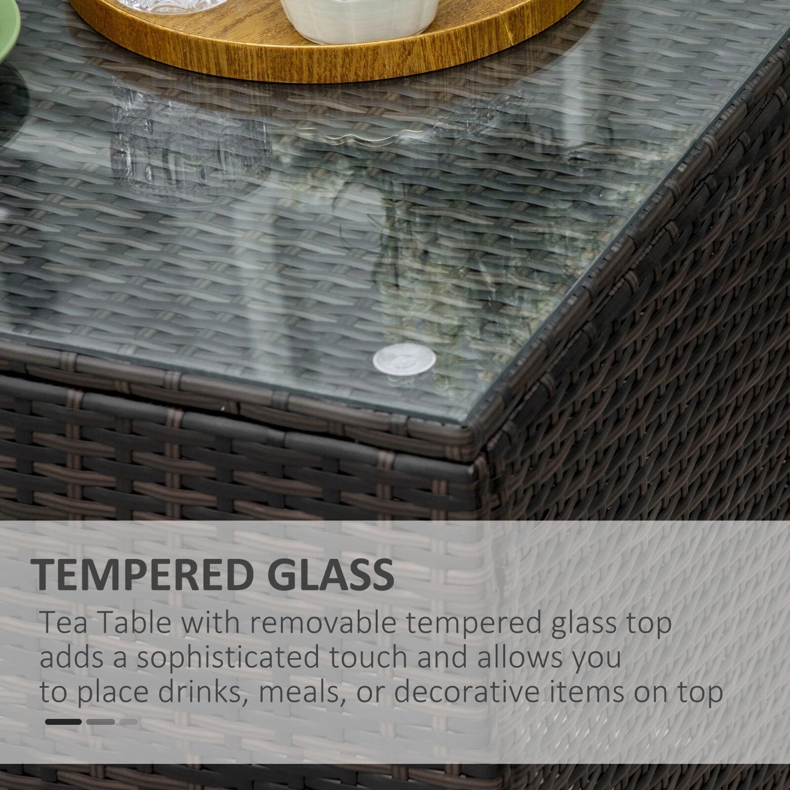 Rattan Garden Side Table Outdoor Patio Coffee Table Small Weatherproof Furniture - Home and Garden Furniture Shop - rustic - furniture