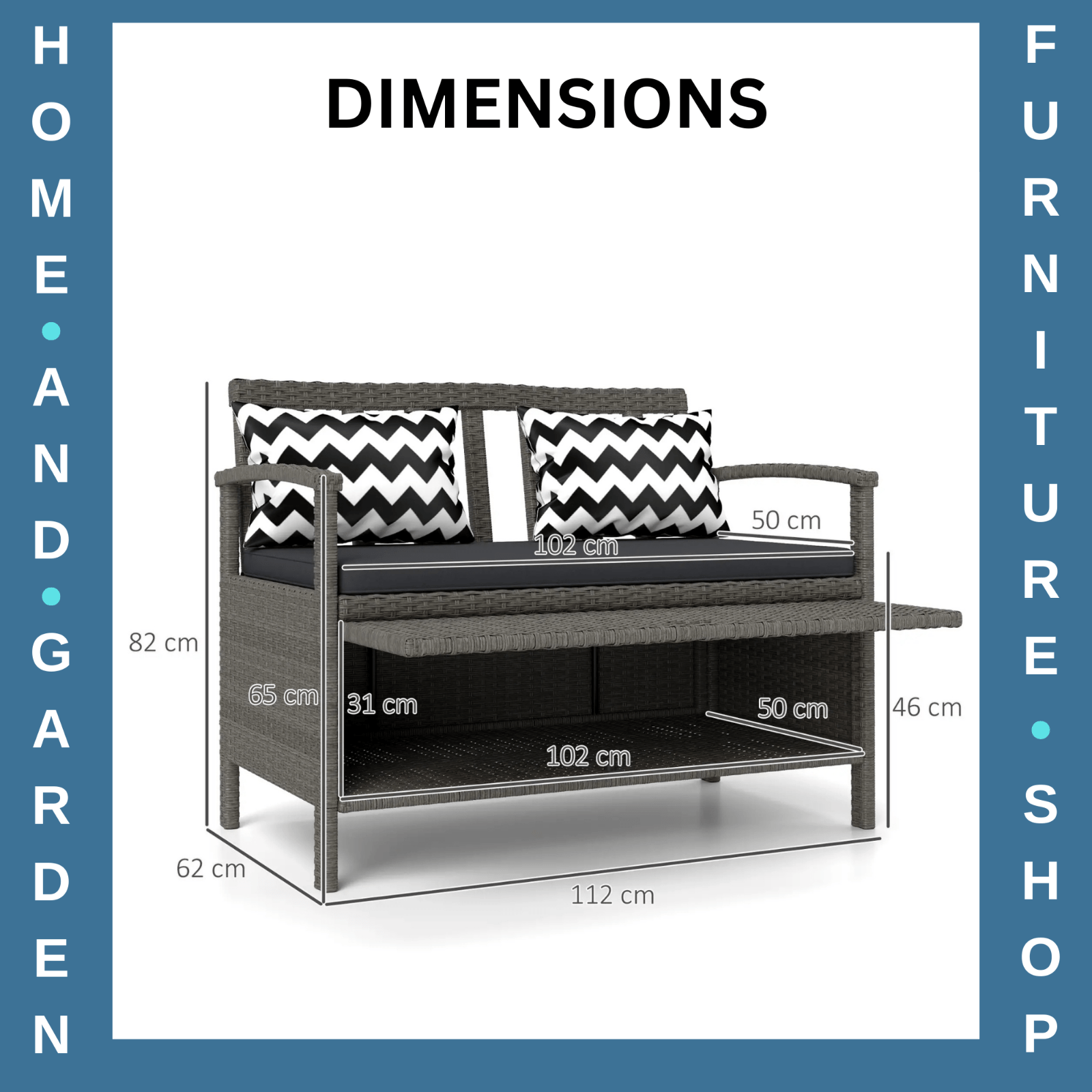 Rattan Garden Storage Bench with Cushion Outdoor Seating & Storage Solution - Home and Garden Furniture Shop - rustic - furniture