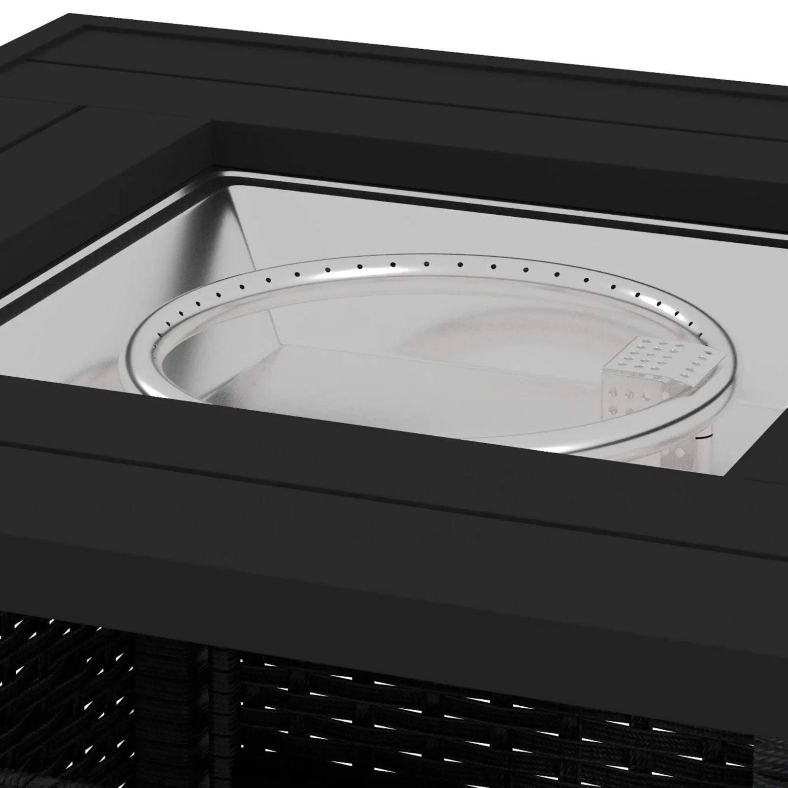 Rattan Propane Fire Pit Table for Garden with Glass Wind Guard 50000 BTU Heater - Home and Garden Furniture Shop - rustic - furniture