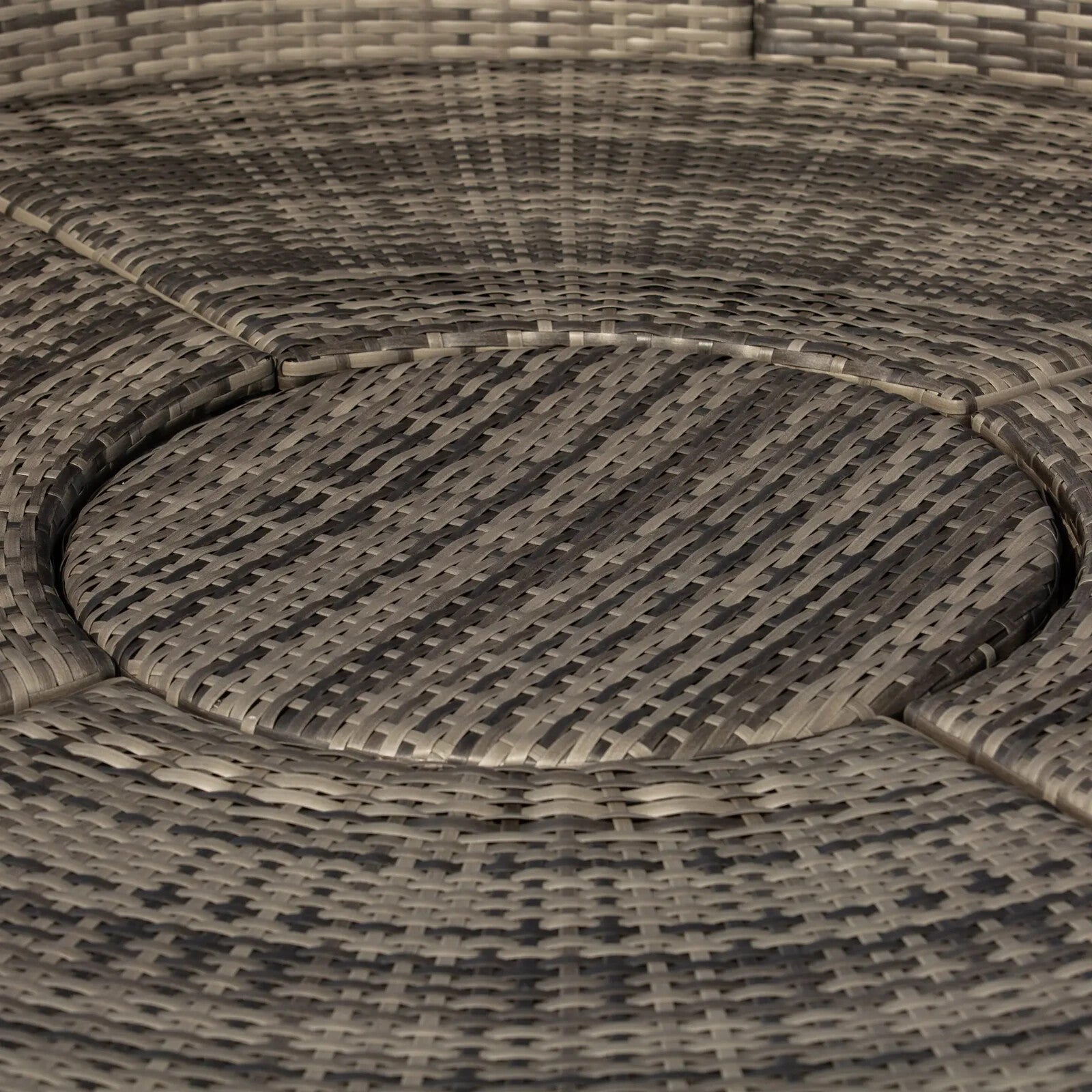 Rattan Round Garden Sofa Bed Set with Cushions and Coffee Table – Grey Wicker - Home and Garden Furniture Shop - rustic - furniture