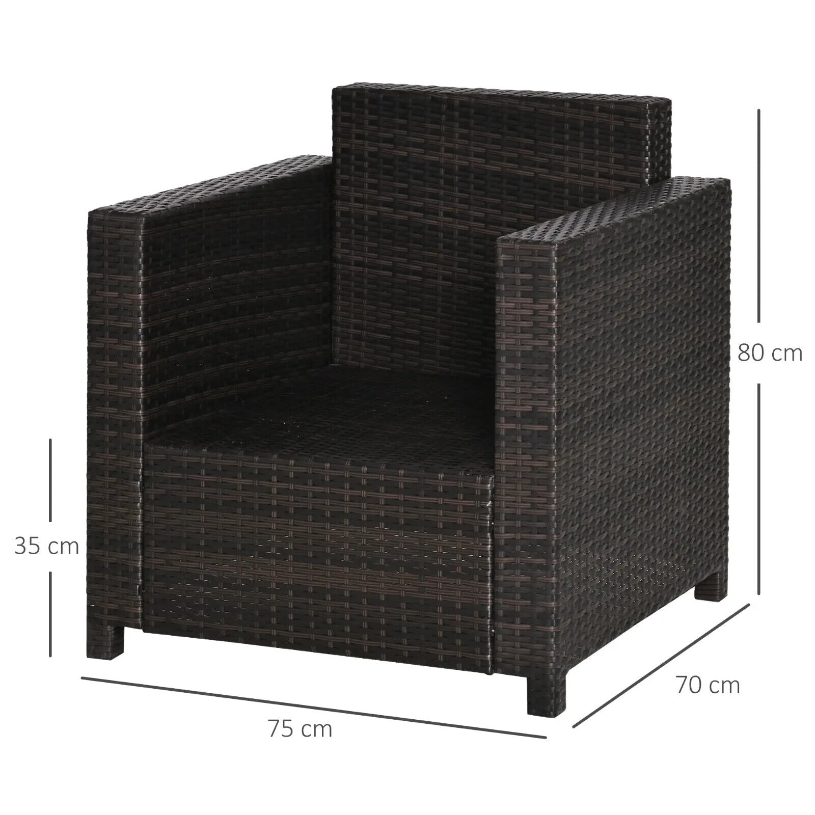 Rattan Single Garden Sofa Chair with Aluminium Frame Outdoor Patio Seating - Home and Garden Furniture Shop - #rustic - furniture#