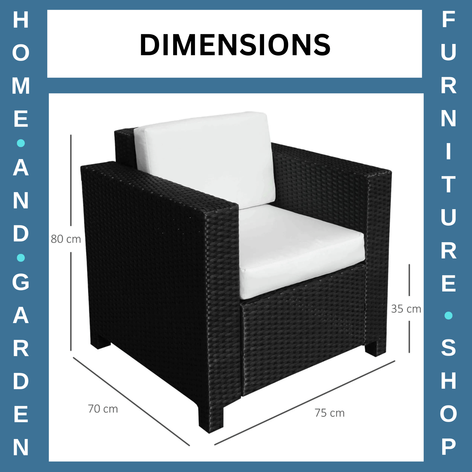 Rattan Single Sofa Chair Outdoor Garden Patio Furniture Aluminium Frame Support - Home and Garden Furniture Shop - #rustic - furniture#