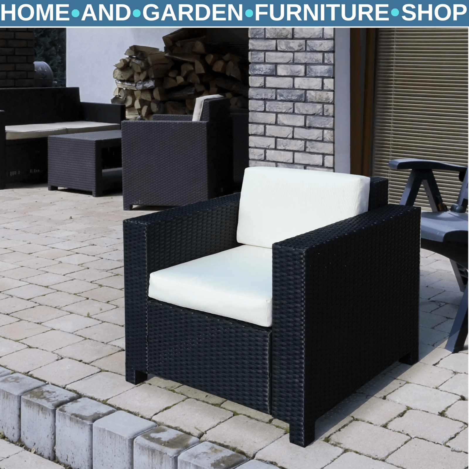 Rattan Single Sofa Chair Outdoor Garden Patio Furniture Aluminium Frame Support - Home and Garden Furniture Shop - #rustic - furniture#