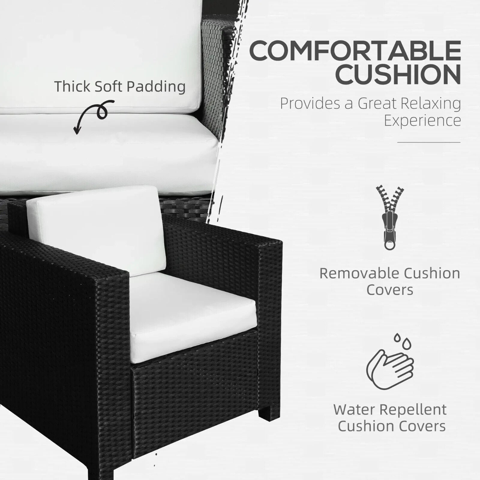 Rattan Single Sofa Chair Outdoor Garden Patio Furniture Aluminium Frame Support - Home and Garden Furniture Shop - #rustic - furniture#