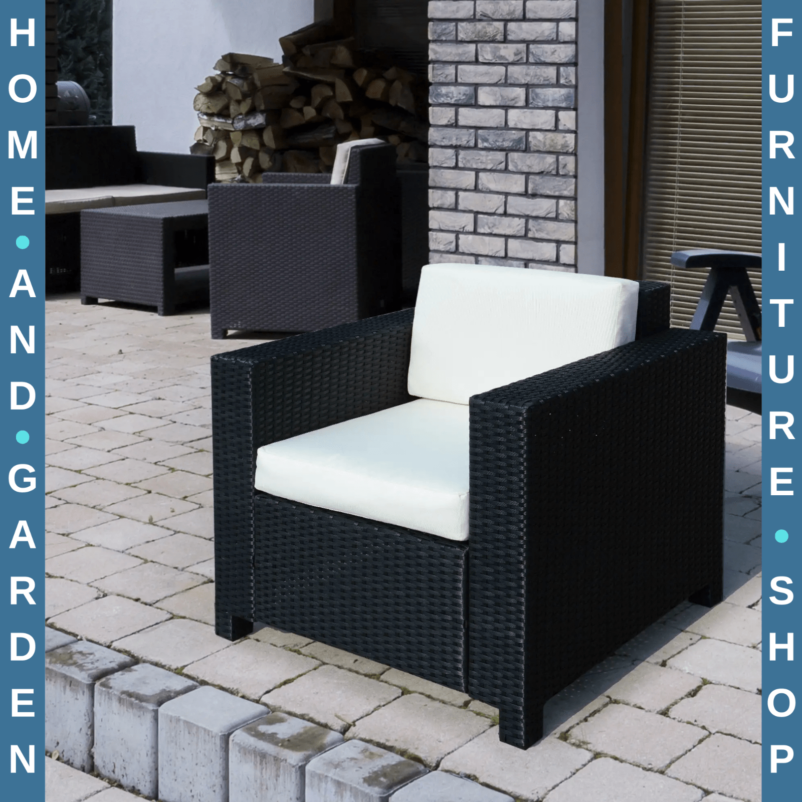 Rattan Single Sofa Chair Outdoor Garden Patio Furniture Aluminium Frame Support - Home and Garden Furniture Shop - #rustic - furniture#