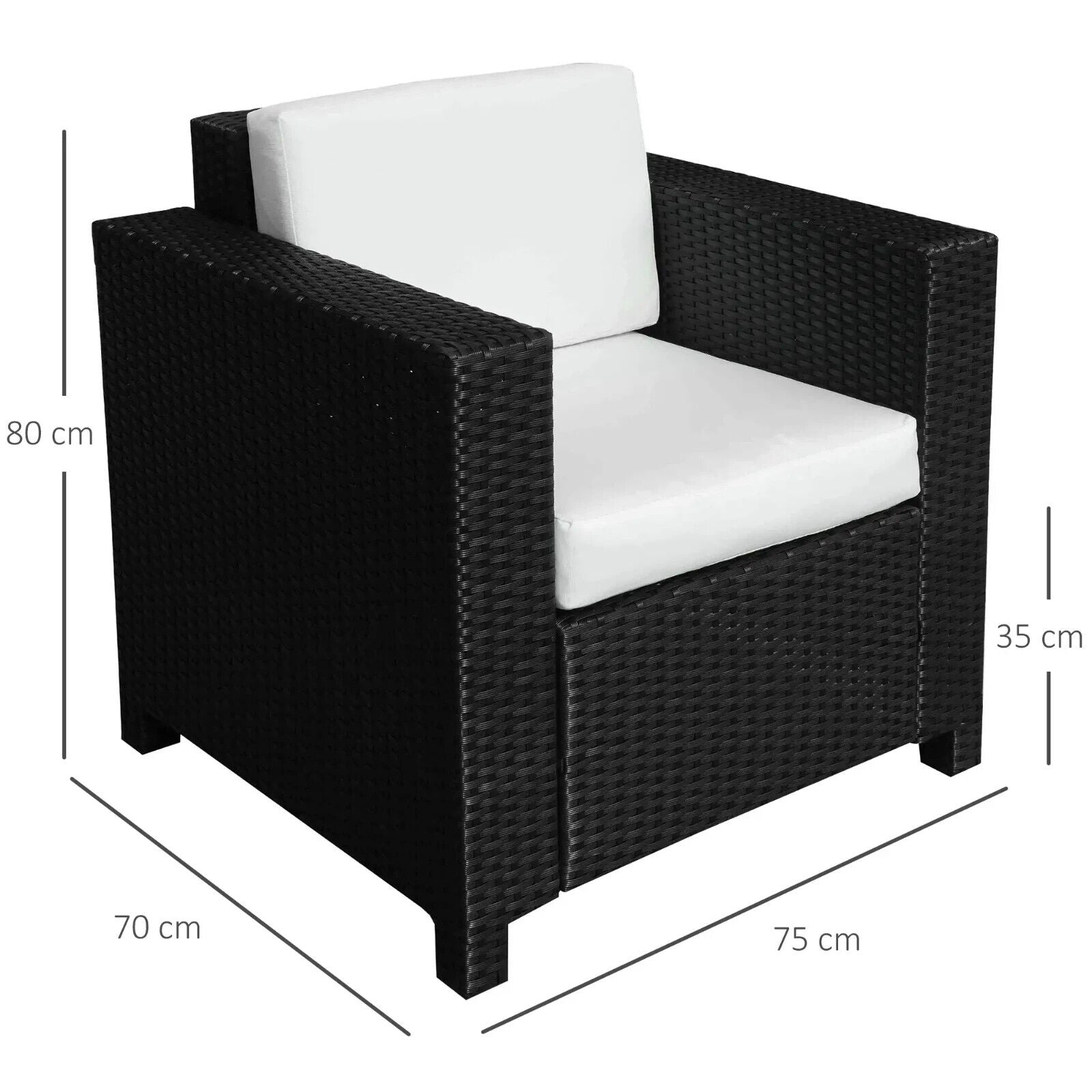 Rattan Single Sofa Chair Outdoor Garden Patio Furniture Aluminium Frame Support - Home and Garden Furniture Shop - #rustic - furniture#