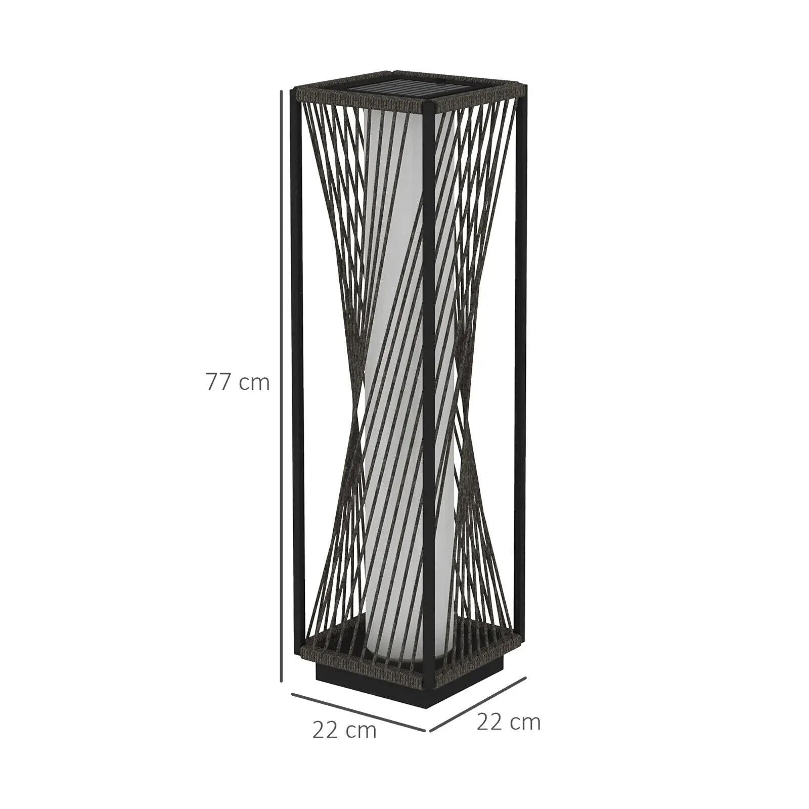 Rattan Solar Floor Lamp with Auto On/Off LED Garden Light for Outdoor Use - Home and Garden Furniture Shop - #rustic - furniture#
