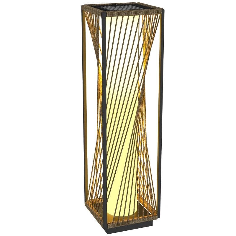 Rattan Solar Floor Lamp with Auto On/Off LED Garden Light for Outdoor Use - Home and Garden Furniture Shop - #rustic - furniture#