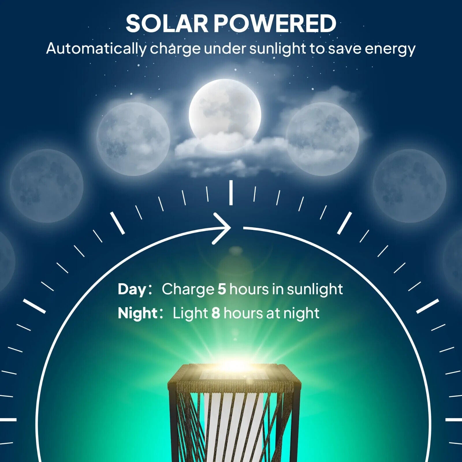 Rattan Solar Floor Lamp with Auto On/Off LED Garden Light for Outdoor Use - Home and Garden Furniture Shop - #rustic - furniture#