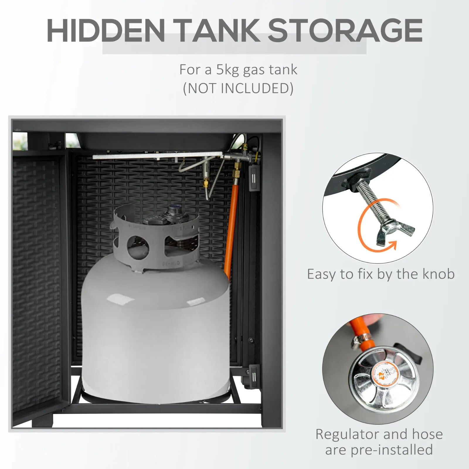 Rattan Style Gas Fire Pit Table with 40,000 BTU Burner Square Smokeless Firepit - Home and Garden Furniture Shop - rustic - furniture