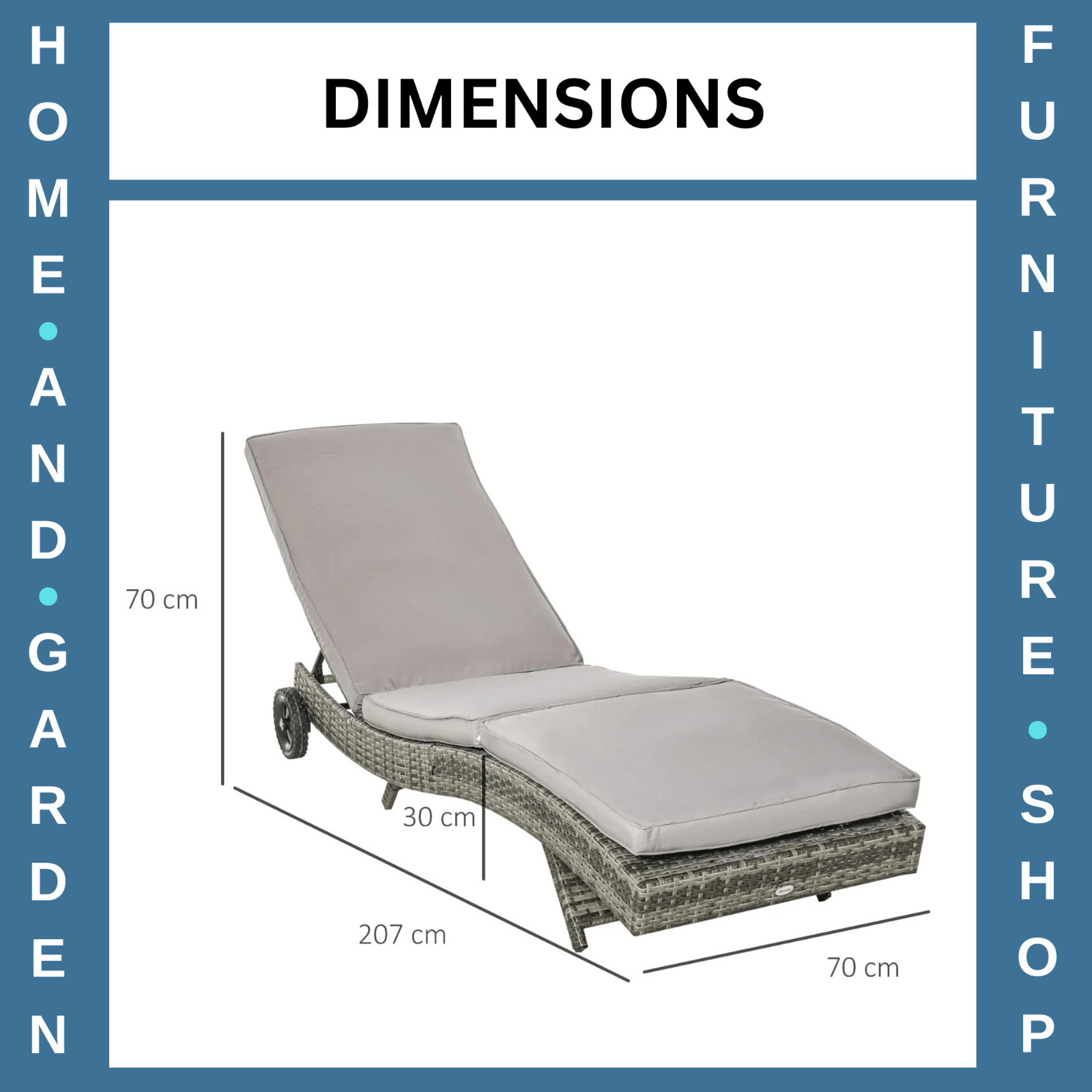 Rattan Sun Lounger Adjustable Backrest Wicker Chaise Chair w/ Wheels for Garden - Home and Garden Furniture Shop - rustic - furniture