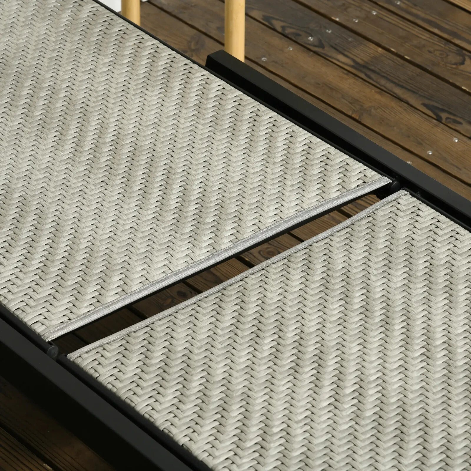 Rattan Sun Lounger Chaise with 5 Position Backrest and Wheels for Patio Garden - Home and Garden Furniture Shop - rustic - furniture