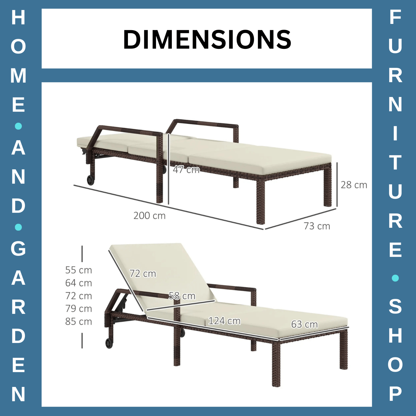 Rattan Sun Lounger Set of 2 Garden Recliner with 5 Level Adjustable Backrest - Home and Garden Furniture Shop - rustic - furniture