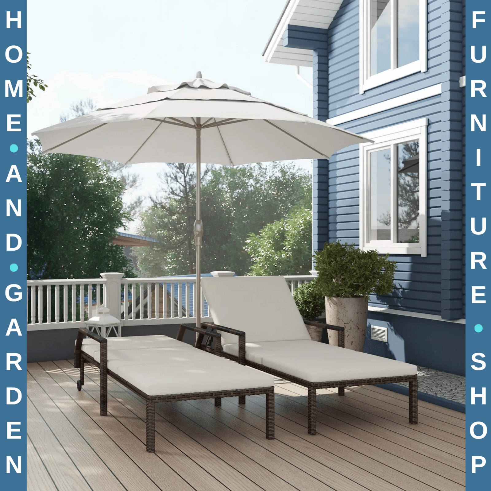 Rattan Sun Lounger Set of 2 Garden Recliner with 5 Level Adjustable Backrest - Home and Garden Furniture Shop - rustic - furniture