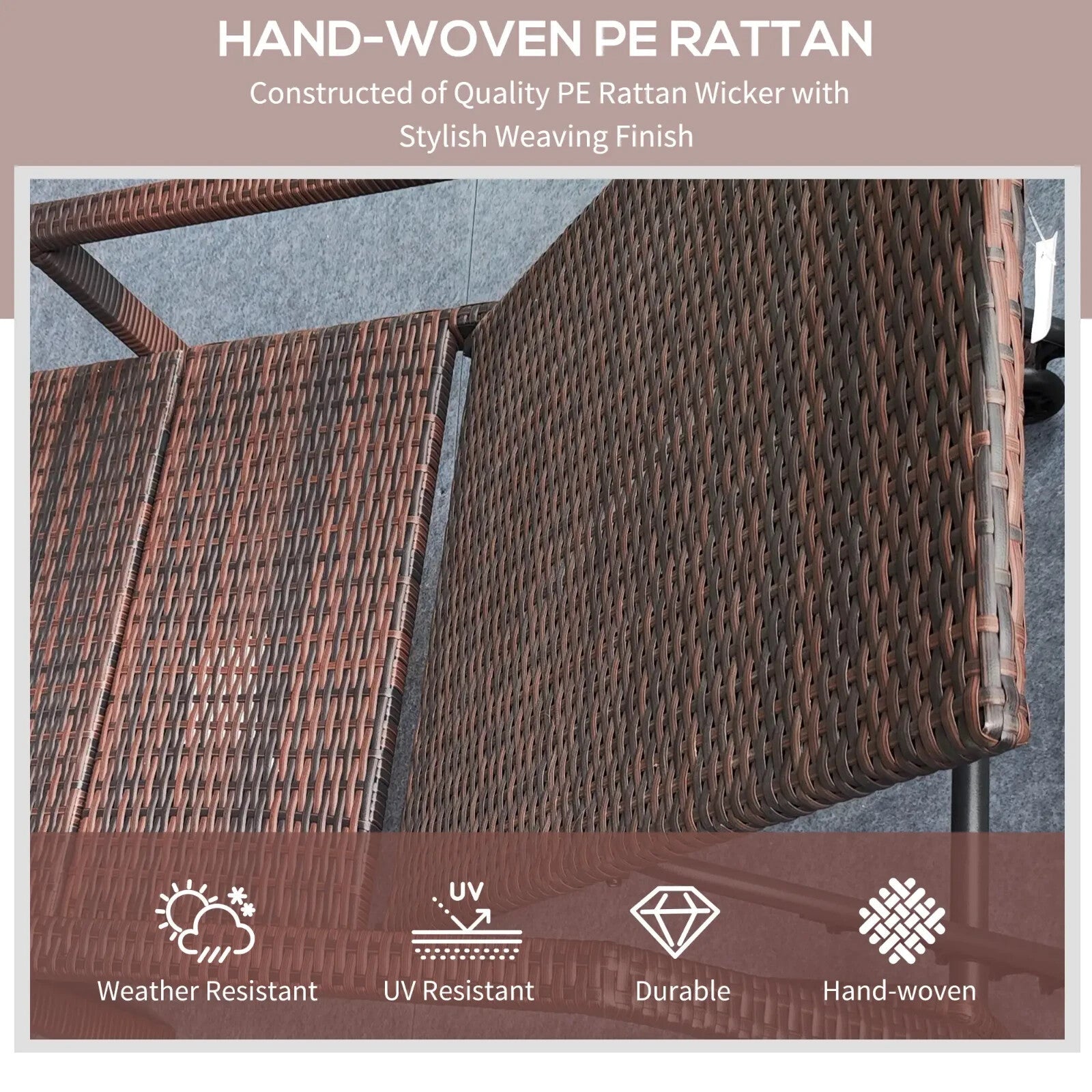 Rattan Sun Lounger Set of 2 Garden Recliner with 5 Level Adjustable Backrest - Home and Garden Furniture Shop - rustic - furniture