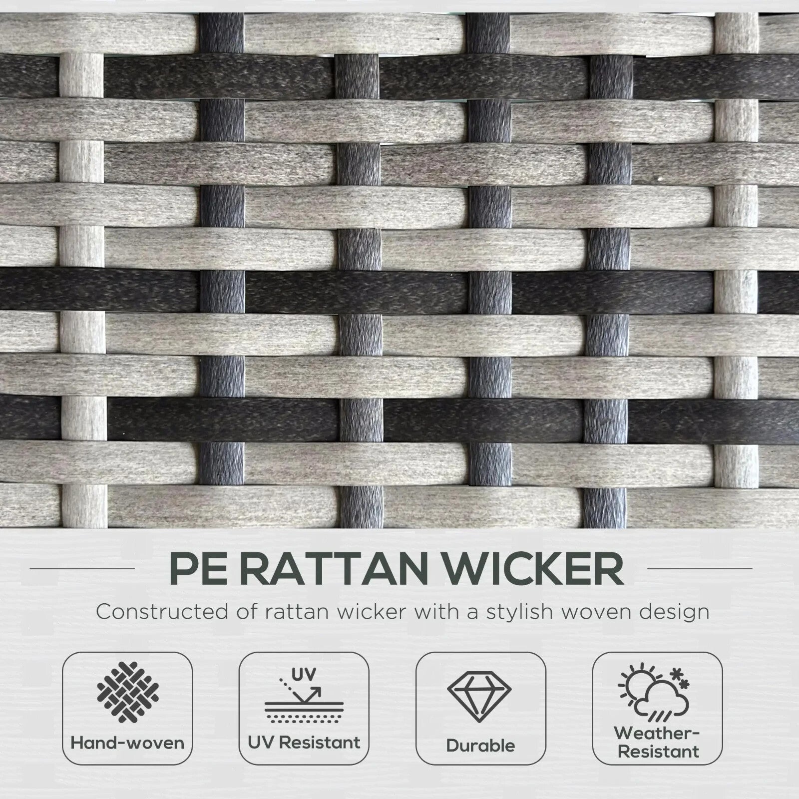 Rattan Sun Lounger w/ Storage Tea Table and Footstool Garden Outdoor Seating Set - Home and Garden Furniture Shop - rustic - furniture