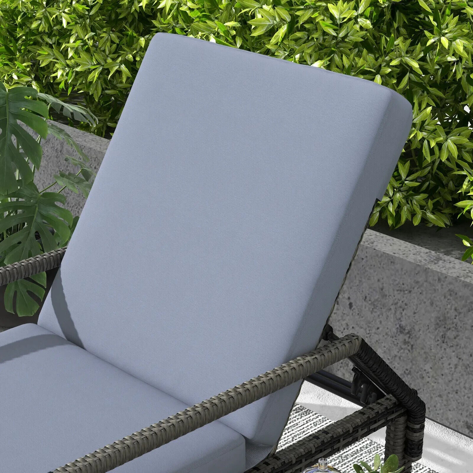 Rattan Wicker Sun Chaise Lounger Garden Chair With Adjustable Backrest And Wheel - Home and Garden Furniture Shop - #rustic - furniture#