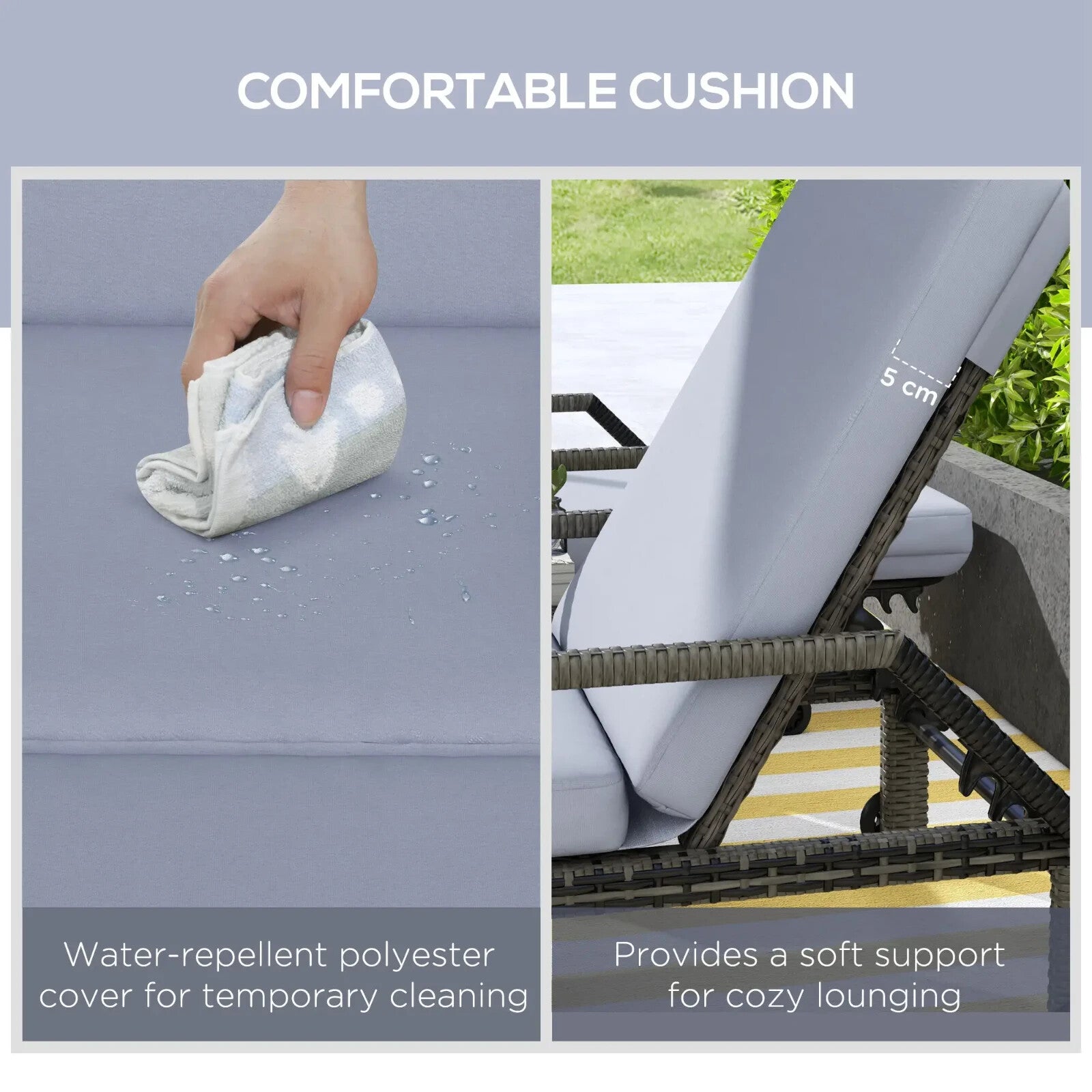 Rattan Wicker Sun Lounger Set of 2 Recliners with 5 Position Adjustable Backrest - Home and Garden Furniture Shop - rustic - furniture