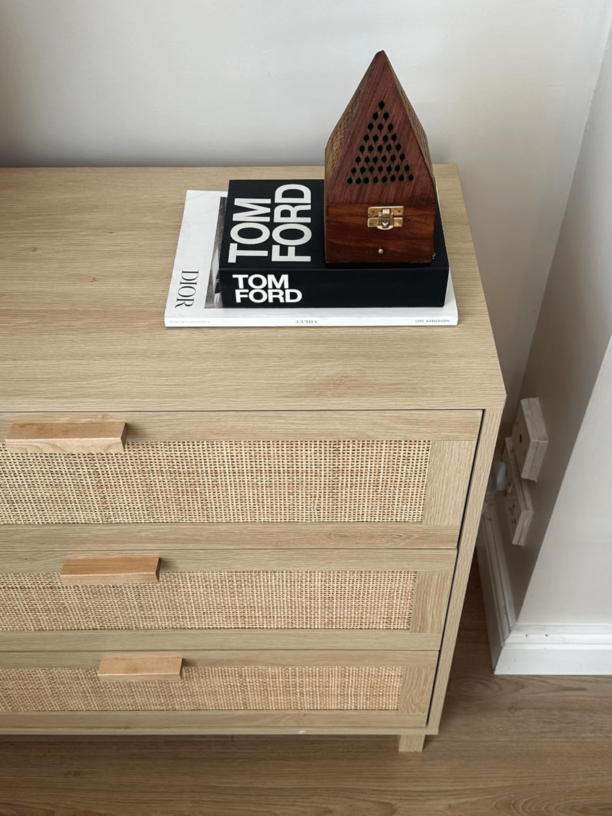 Rattan Woven Panel Chest of Drawers Bedroom Dresser Storage Unit Natural Finish - Home and Garden Furniture Shop - rustic - furniture