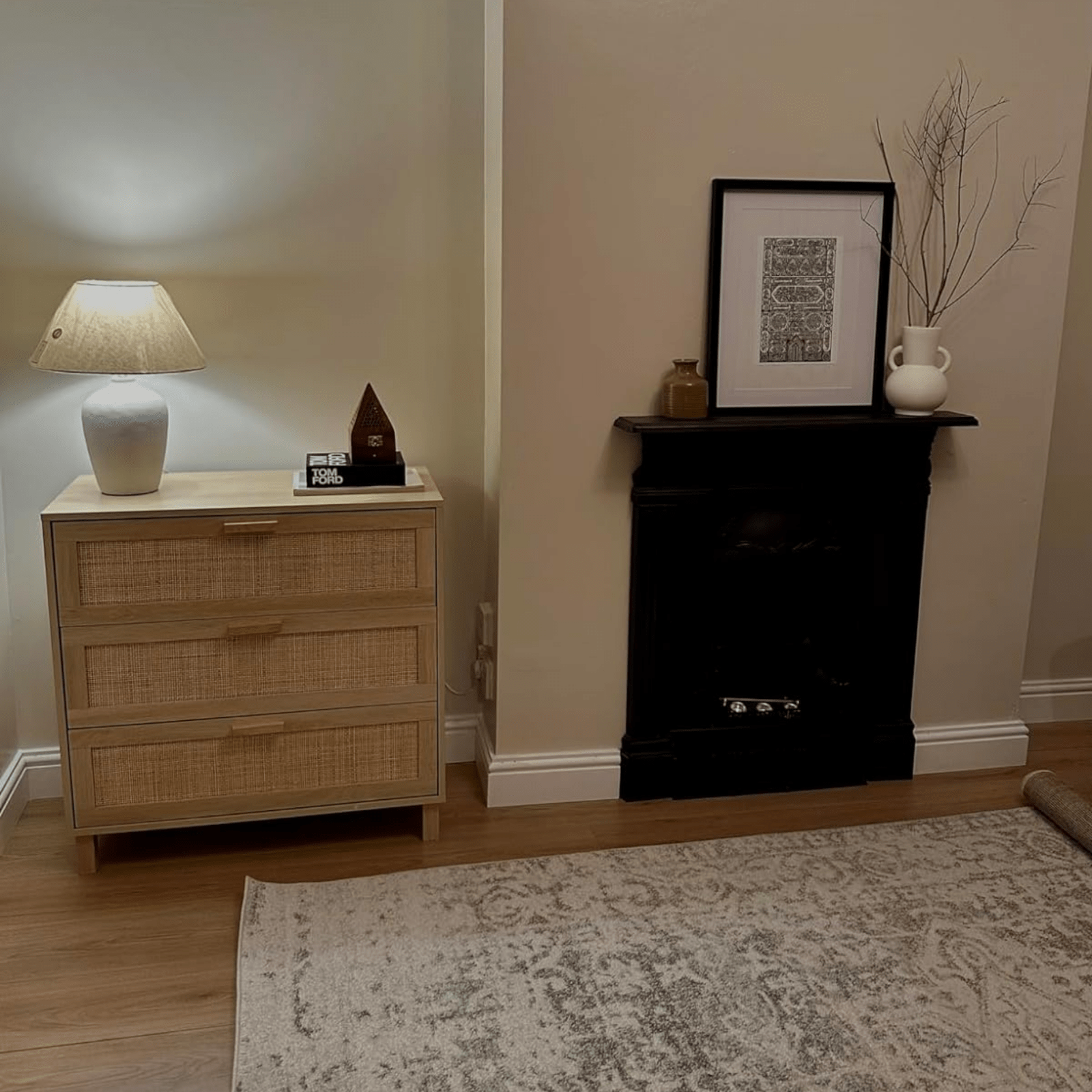 Rattan Woven Panel Chest of Drawers Bedroom Dresser Storage Unit Natural Finish - Home and Garden Furniture Shop - rustic - furniture