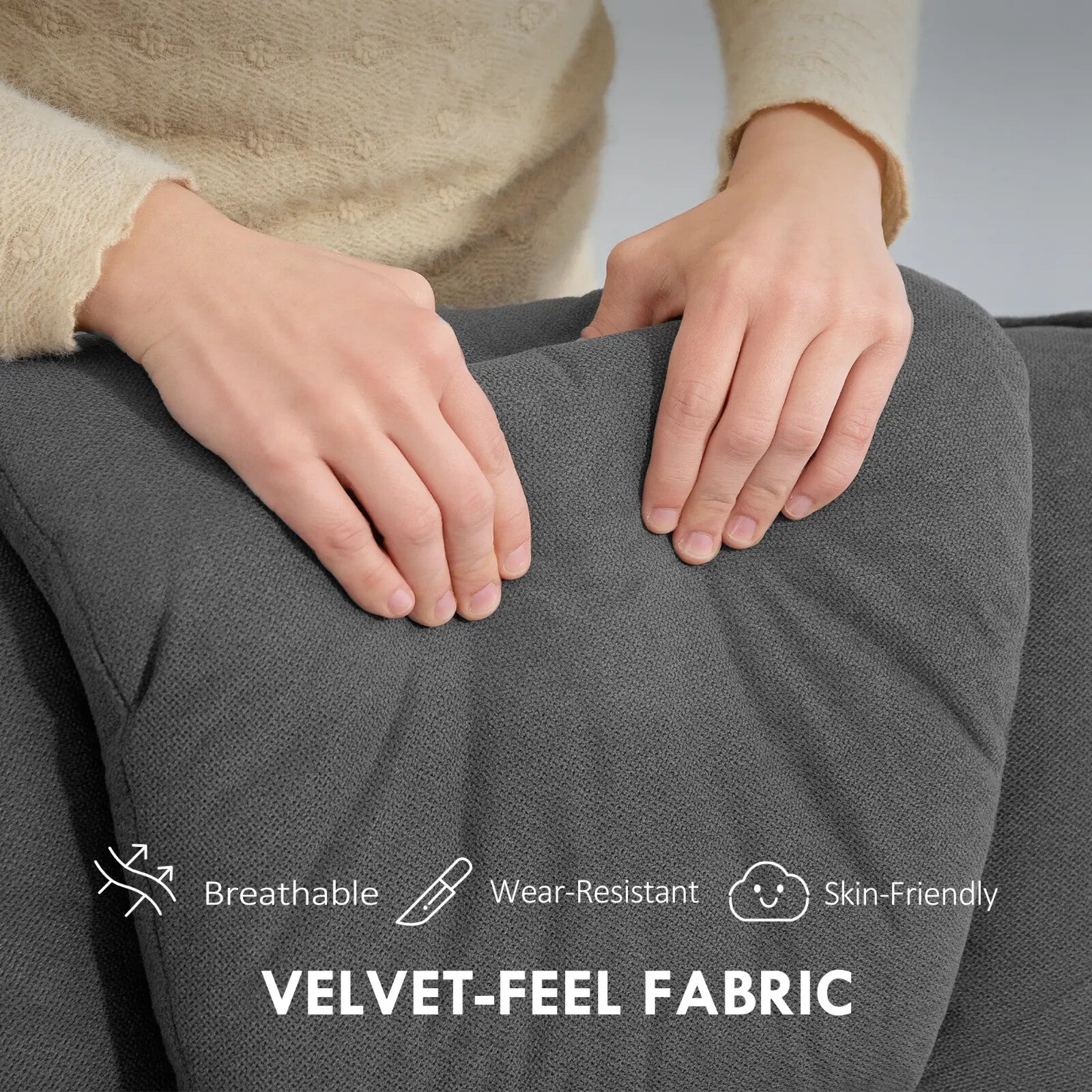 Recliner Chair Swivel Rocker w/ Footstool Adjustable Living Room Charcoal Grey - Home and Garden Furniture Shop - rustic - furniture