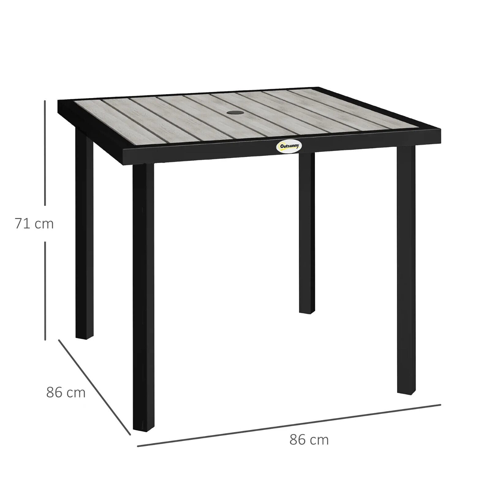 Rectangular Garden Table Seats 4 with 5.4 cm Parasol Hole, Light Grey Frame - Home and Garden Furniture Shop - #rustic - furniture#