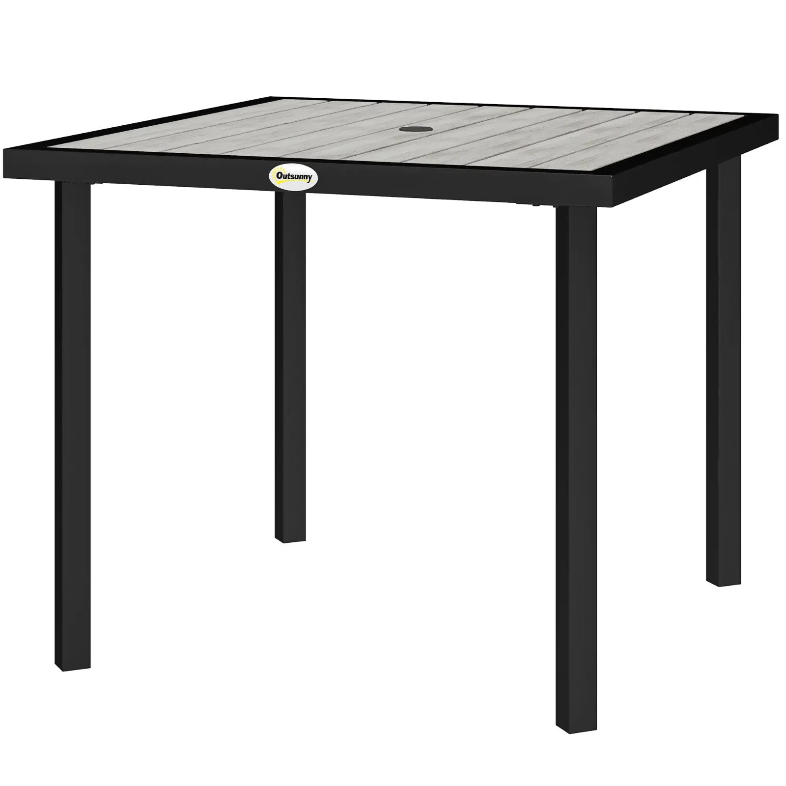 Rectangular Garden Table Seats 4 with 5.4 cm Parasol Hole, Light Grey Frame - Home and Garden Furniture Shop - rustic - furniture