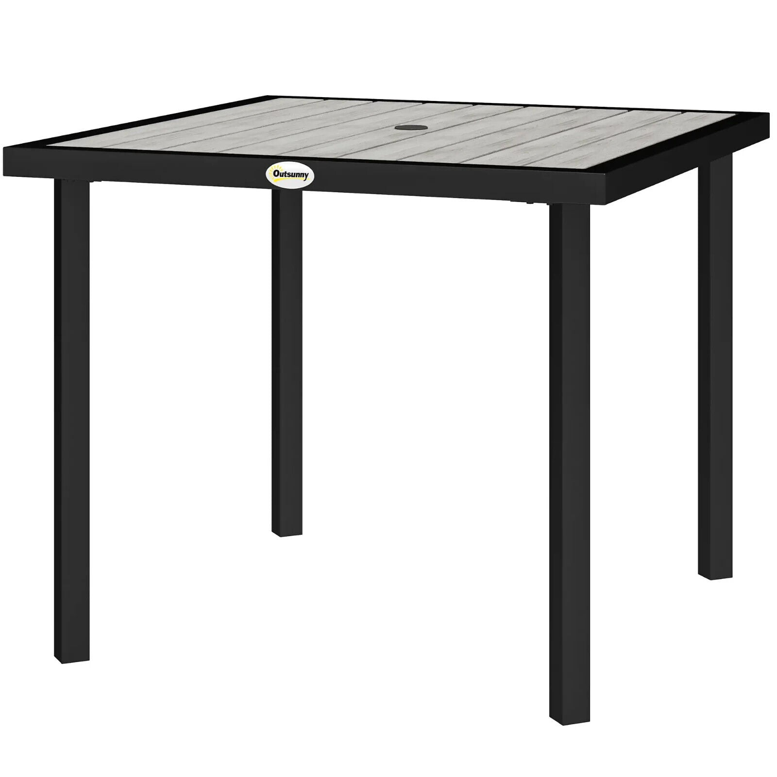 Rectangular Garden Table Seats 4 with 5.4 cm Parasol Hole, Light Grey Frame - Home and Garden Furniture Shop - #rustic - furniture#