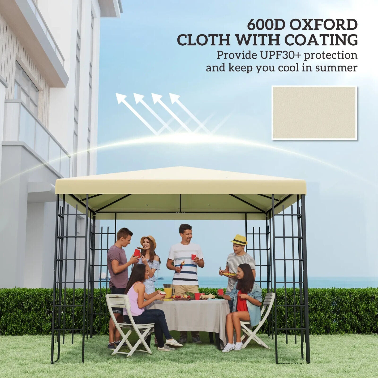 Replacement Gazebo Canopy Cover for 3 x 3m Gazebos UPF30+ Cream White Roof Cover - Home and Garden Furniture Shop - #rustic - furniture#