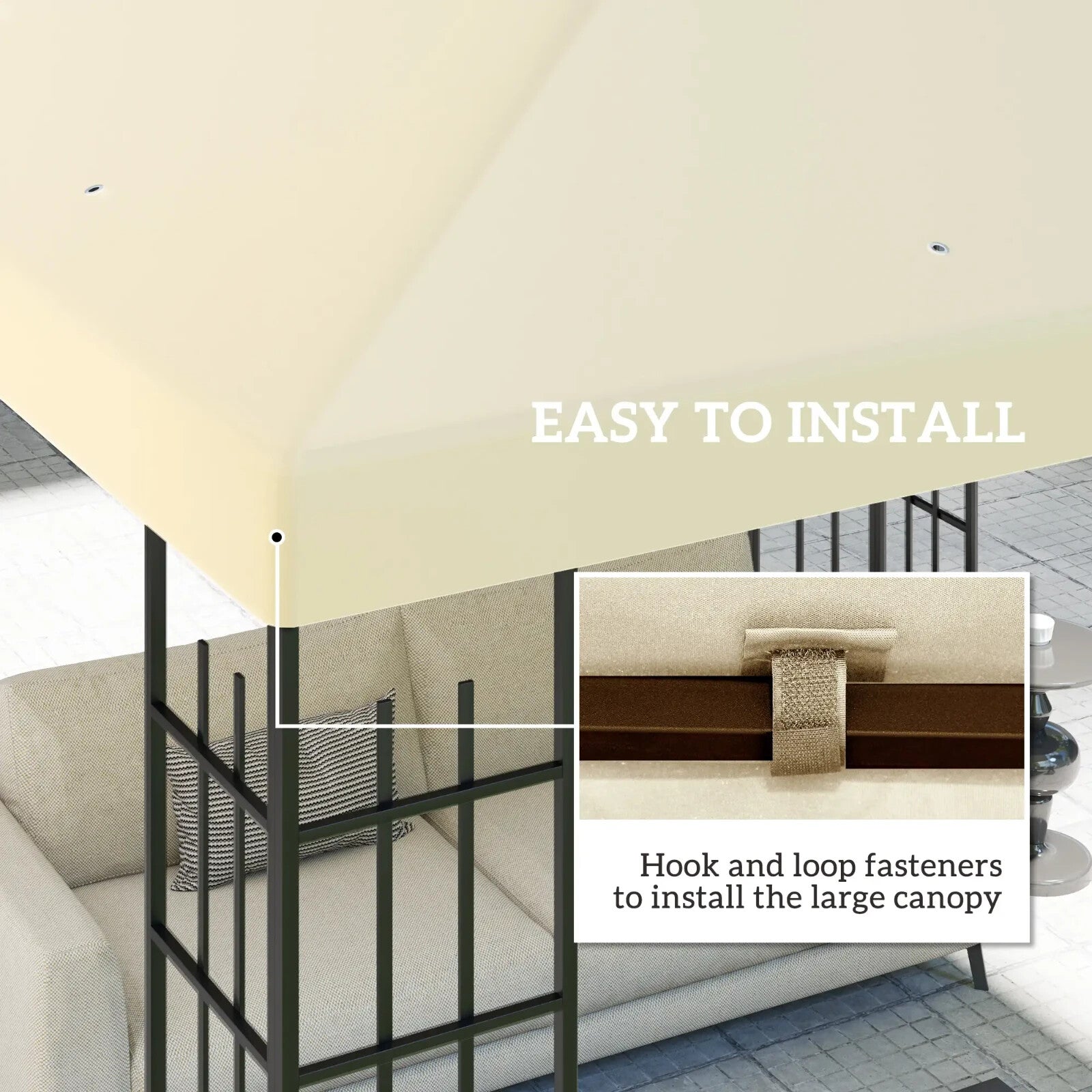 Replacement Gazebo Canopy Cover for 3 x 3m Gazebos UPF30+ Cream White Roof Cover - Home and Garden Furniture Shop - rustic - furniture